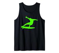 Silueta de surfista de onda dinámica Camiseta sin Mangas