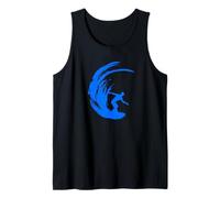 Silueta de surfista de onda dinámica Camiseta sin Mangas