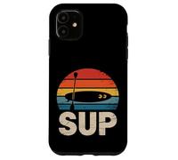 Silueta de tabla de remo retro al atardecer Carcasa para iPhone 11