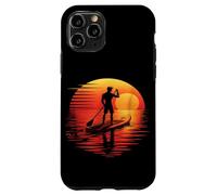 Silueta de tabla de remo retro al atardecer Carcasa para iPhone 11 Pro