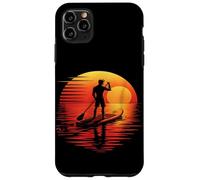 Silueta de tabla de remo retro al atardecer Carcasa para iPhone 11 Pro Max