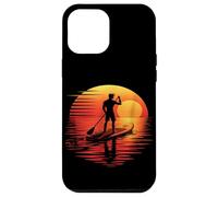 Silueta de tabla de remo retro al atardecer Carcasa para iPhone 12 Pro Max