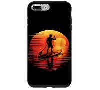 Silueta de tabla de remo retro al atardecer Carcasa para iPhone 7 Plus/8 Plus