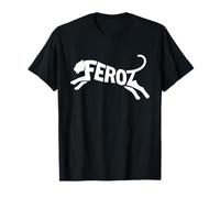 Silueta de Tigre con Palabra Feroz Camiseta