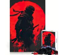Silueta de un Ninja con Luna roja, Rompecabezas de 1000 Piezas para Adolescentes, Juguete de lógica Clara, fácil de Usar, Ocio, Regalo de cumpleaños 50x75cm