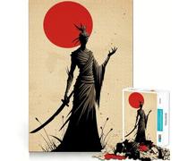Silueta de un samurái con Espada Rompecabezas para Adolescentes de 1000 Piezas Rompecabezas Mental Divertido y Relajante Arte para armar Un Bonito Regalo 38x52cm