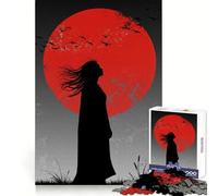 Silueta de una Mujer bajo la Luna roja, Rompecabezas de 1000 Piezas para Adultos, Regalos, Juguete de Habilidad, Alivio del estrés, Corte Exacto, Lista de Deseos de Papá Noel 50x75cm