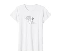 Silueta de una Mujer con un pájaro Camiseta gráfica económica, Mujer, Blanco, XS