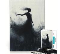 Silueta de una Mujer con Vestido, Rompecabezas de 1000 Piezas para Adolescentes, Recuerdo, Mejora, Mente Tranquila, Arte de Corte Claro, Coleccionable 38x26cm