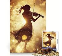 Silueta de Violinista en luz Dorada, Rompecabezas de 1000 Piezas para Adultos, Juguete de lógica Mental, antiestrés, Corte Firme, Regalo increíble 50x75cm