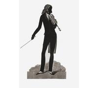 Silueta de violinista italiano virtuoso guitarrista y compositor Niccolo Paganini 1782-1840. Ken Welsh - Póster impreso (11 x 16)
