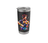 Silueta de violinista Música barroca Vaso térmico de acero inoxidable de doble pared