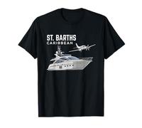 Silueta de yate caribeño y avión Privado de St. Barths Camiseta