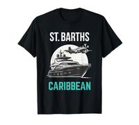 Silueta de yate caribeño y avión Privado de St. Barths Camiseta