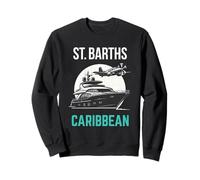 Silueta de yate caribeño y avión Privado de St. Barths Sudadera