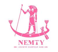 Silueta del antiguo dios egipcio Nemty, logotipo de un dios de Oriente Medio. Pegatinas de grabado 67.2x71.7cm Removible sin dejar pegamento Rosa