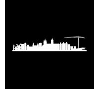 Silueta del horizonte de la ciudad de Ámsterdam, Países Bajos Pegatinas artísticas de vinilo 36x178.2cm Decoración de tiendas Blanco
