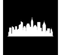 silueta del horizonte de la ciudad en Pegatinas de grabado 42x101.5cm Varios tamaños Blanco