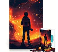 Silueta en Fuego Cósmico, Rompecabezas de 1000 Piezas para Adultos, Regalos, Juguete de Lógica Efectiva, Ocio Suave, Bordes Limpios, Regalo Encantador 38x26cm
