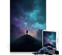 Silueta en la Cima de una montaña bajo un Cielo nebuloso Rompecabezas de 1000 Piezas para Adolescentes Juguete para desarrollar la lógica y la Capacidad de relajación Corte preciso Regalo clásico