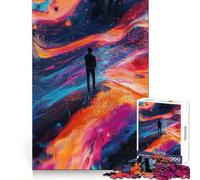 Silueta en Paisaje Abstracto, Rompecabezas de 1000 Piezas para Adultos, Juguete de lógica Mental, antiestrés, Corte Firme, Regalo increíble 50x75cm