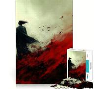 Silueta en Rojo, Rompecabezas de 1000 Piezas para Adolescentes, Juguete antiestrés, Corte preciso, Lista de Deseos de Papá Noel 38x26cm