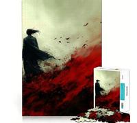 Silueta en Rojo, Rompecabezas para Adolescentes, 1000 Piezas, Juego de lógica, diversión en Interiores, Pieza de colección de Arte con Bordes precisos 50x75cm