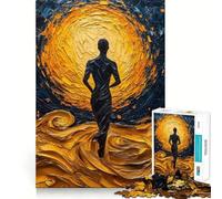 Silueta en técnica Impasto, Paisaje, Rompecabezas de 1000 Piezas para Adultos, Juguete de lógica, Juego de Interior, Corte de precisión, Regalo preciado 38x26cm