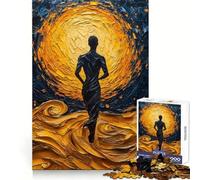 Silueta en técnica Impasto, Paisaje, Rompecabezas de 1000 Piezas para Adultos Juguete Inteligente, Divertido y silencioso Corte preciso 38x52cm