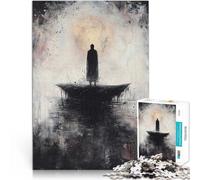 Silueta en un acantilado Puzzle de 1000 Piezas para Adultos Alivia el estrés Vacaciones en casa Matar el Tiempo Regalos de Amigo Secreto 38x26cm