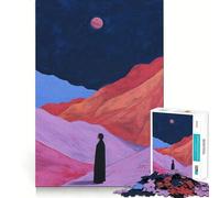 Silueta en un Paisaje onírico, Rompecabezas de 1000 Piezas para Adolescentes, Juguete antiestrés, Corte preciso, Lista de Deseos de Papá Noel 50x75cm