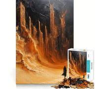 Silueta en una Ciudad desértica Rompecabezas para Adolescentes de 1000 Piezas Rompecabezas Mental Divertido y Relajante Arte para armar Un Regalo Encantador 38x52cm