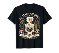 Silueta Femenina botánica, Humor Divertido de jardinería wicca Camiseta