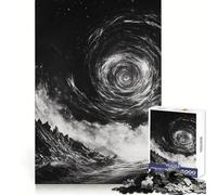 Silueta Frente a un vórtice, Rompecabezas de 1000 Piezas para Adultos, Juguete para ejercitar la Mente, diversión compartida, Arte de Corte preciso 38x26cm