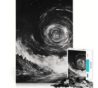Silueta Frente a un vórtice, Rompecabezas de 1000 Piezas para Adultos, Juguete para ejercitar la Mente, diversión compartida, Arte de Corte preciso 38x26cm