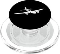 Silueta Minimalista de avión de hélice PopSockets PopGrip para MagSafe