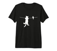 Silueta pájaro Gato Alambre peores Enemigos Mejores Amigos Camiseta Premium