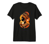 Silueta Reina Africana Atardecer Retrato Tribal Camiseta Premium