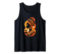 Silueta Reina Africana Atardecer Retrato Tribal Camiseta sin Mangas