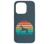 Silueta Retro del Galgo Italiano al Atardecer Carcasa para iPhone 15 Pro
