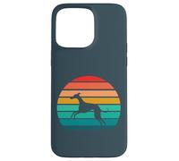 Silueta Retro del Galgo Italiano al Atardecer Carcasa para iPhone 15 Pro MAX