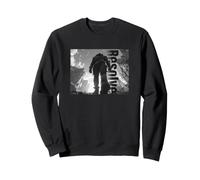 Silueta Soleada Caminando por la Ciudad del Fin del Norte Diseño de Arte Urbano Monocromo Moderno Fresco Hombre Ciudad Simple Personalidad Sudadera