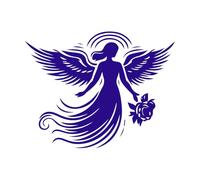 siluetas de ángeles celestiales Pegatinas de pared 64x82.1cm Varios tamaños Azul oscuro