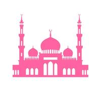 Siluetas de serenidad islámica de símbolos de oración de la mezquita Calcomanías de grabado 41x49cm No daña la superficie de la pared Rosa