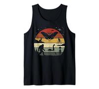 Siluetas Retro de críptidos con Criaturas legendarias Camiseta sin Mangas