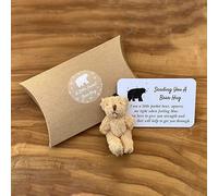 Siluyado A Little Pocket Bear Hug - Enviarte un abrazo de oso con la tarjeta de abrazo de bolsillo Soporte emocional Guardos positivos para el cu