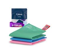 Silva Paños de Microfibra 42x42 cm - Juego de 3 Bayetas de Limpieza Premium - Sin Rayas ni Pelusas - Multiuso para Cristales, Cocina, Coche y Hogar - Alta Absorción y Reutilizable