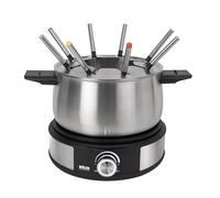 Silva Schneider Elektro-Fondue PK-F 140 | 1500 W | Olla de acero inoxidable de 1,4 l | para 8 personas | Termostato continuo | Protección contra sobrecalentamiento | Patas antideslizantes
