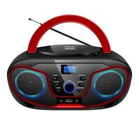 Silva-Schneider MPC 19.4 - Radio FM con Reproductor de CD, AUX, USB, Color Negro y Rojo