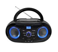 Silva Schneider MPC 25.4 USB - Reproductor de CD portátil con Radio FM, USB para MP3, AUX y Conector para Auriculares, Pantalla LCD, 40 W p.m.p.o., alimentación/batería, Color Negro